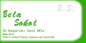 bela sokol business card